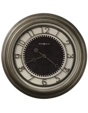 Howard Miller Kennesaw Oversized Wall Clock - Nickel Finish - Black & Ivory Dial