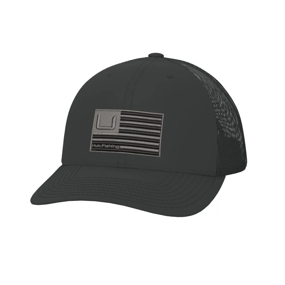 'Huk' Men's Huk And Bars Trucker Hat - Black