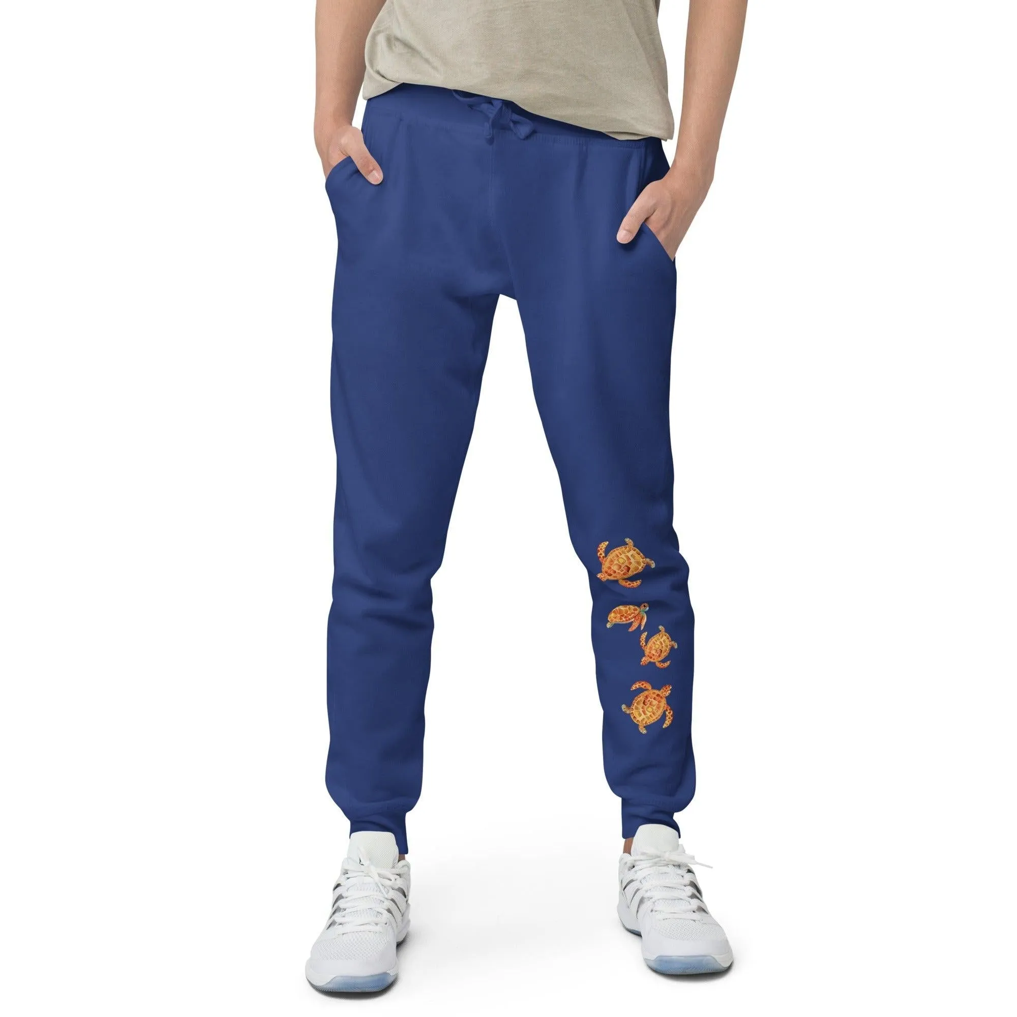 Joggers front sea turtles design on lower leg