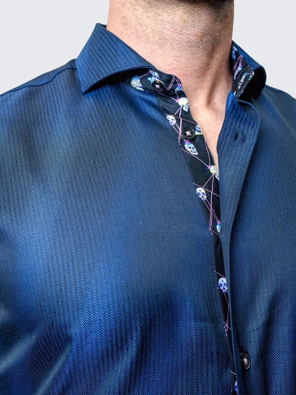 Maceoo Stretch Shirt | Einstein Strip Blue