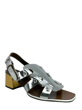 MARNI Metallic Strappy Leather Gladiator Sandals Size 8.5