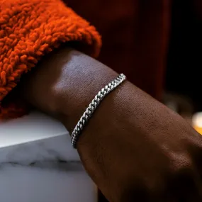 Miami Cuban Bracelet in White Gold- 6mm