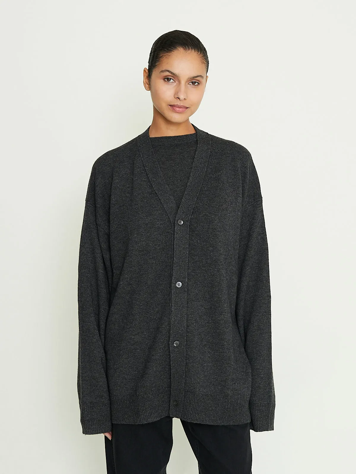 Myth Cardigan in Charcoal Melange