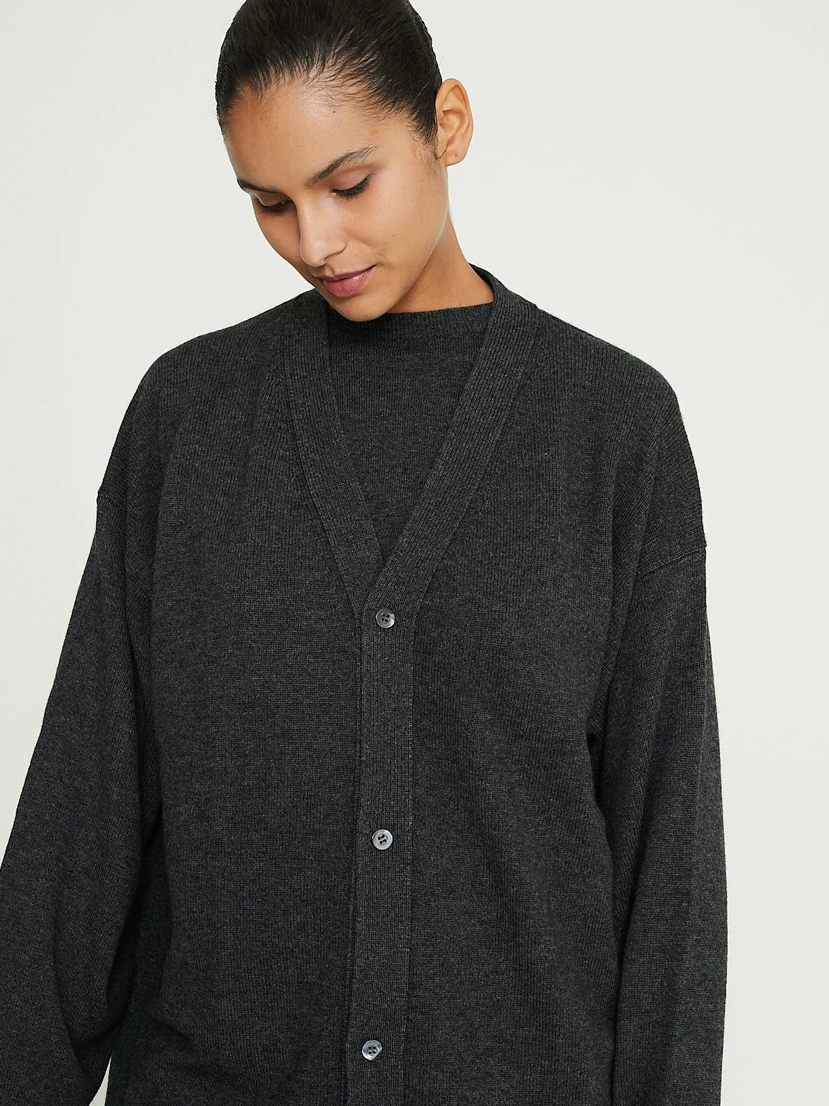 Myth Cardigan in Charcoal Melange