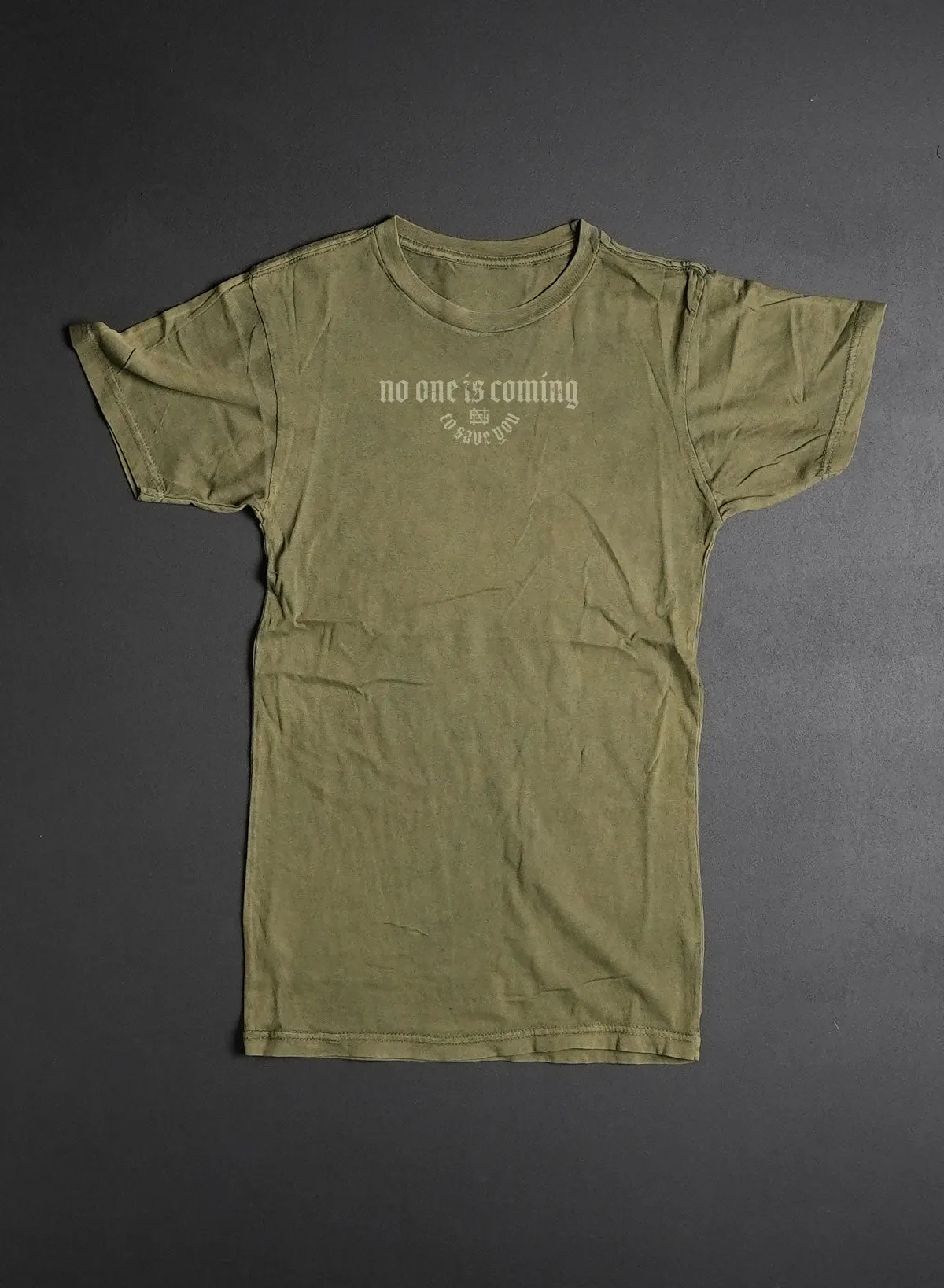 NO ONE IS COMING OVERSIZED TEE- OLIVE