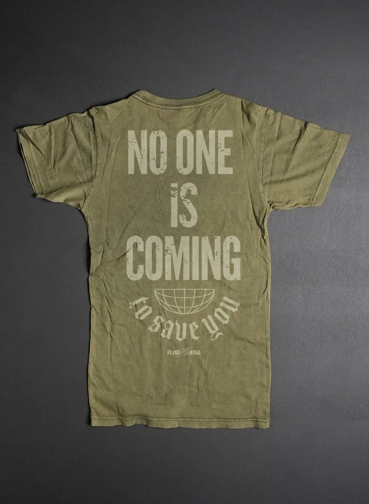 NO ONE IS COMING OVERSIZED TEE- OLIVE