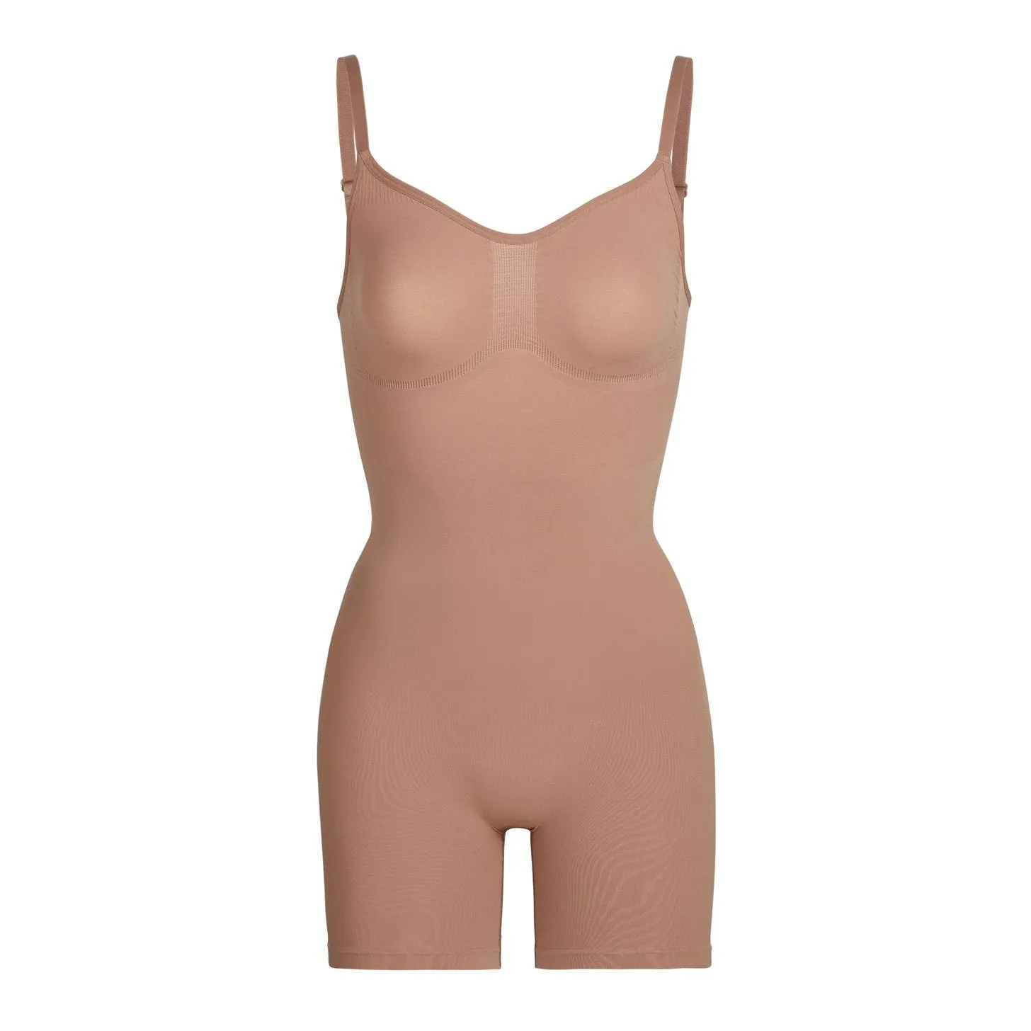 Oleidi Sculpting Bodysuit Mid Thigh W. Open Gusset - Sand