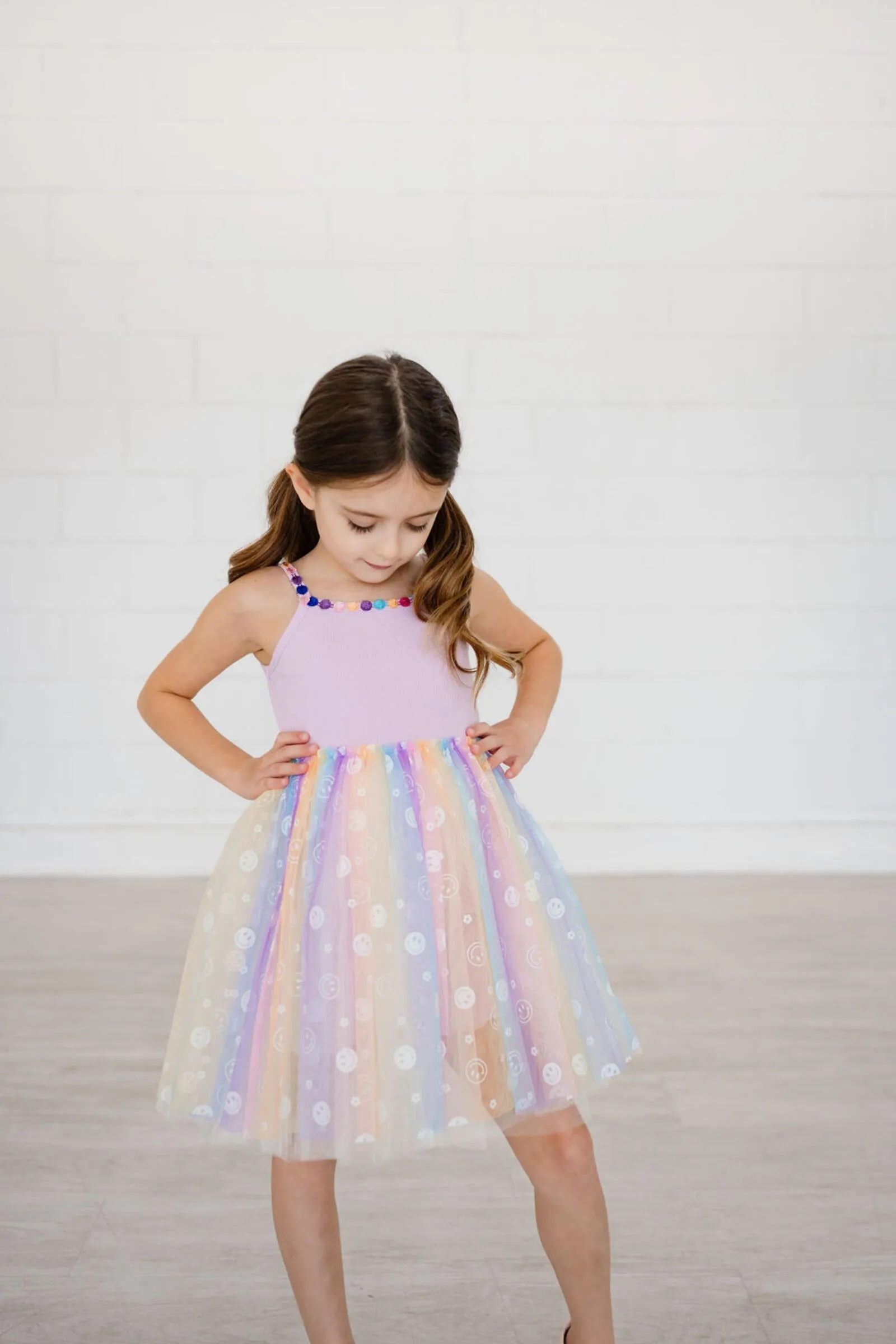 Petite Hailey Shine Smile Tutu Dress - Purple