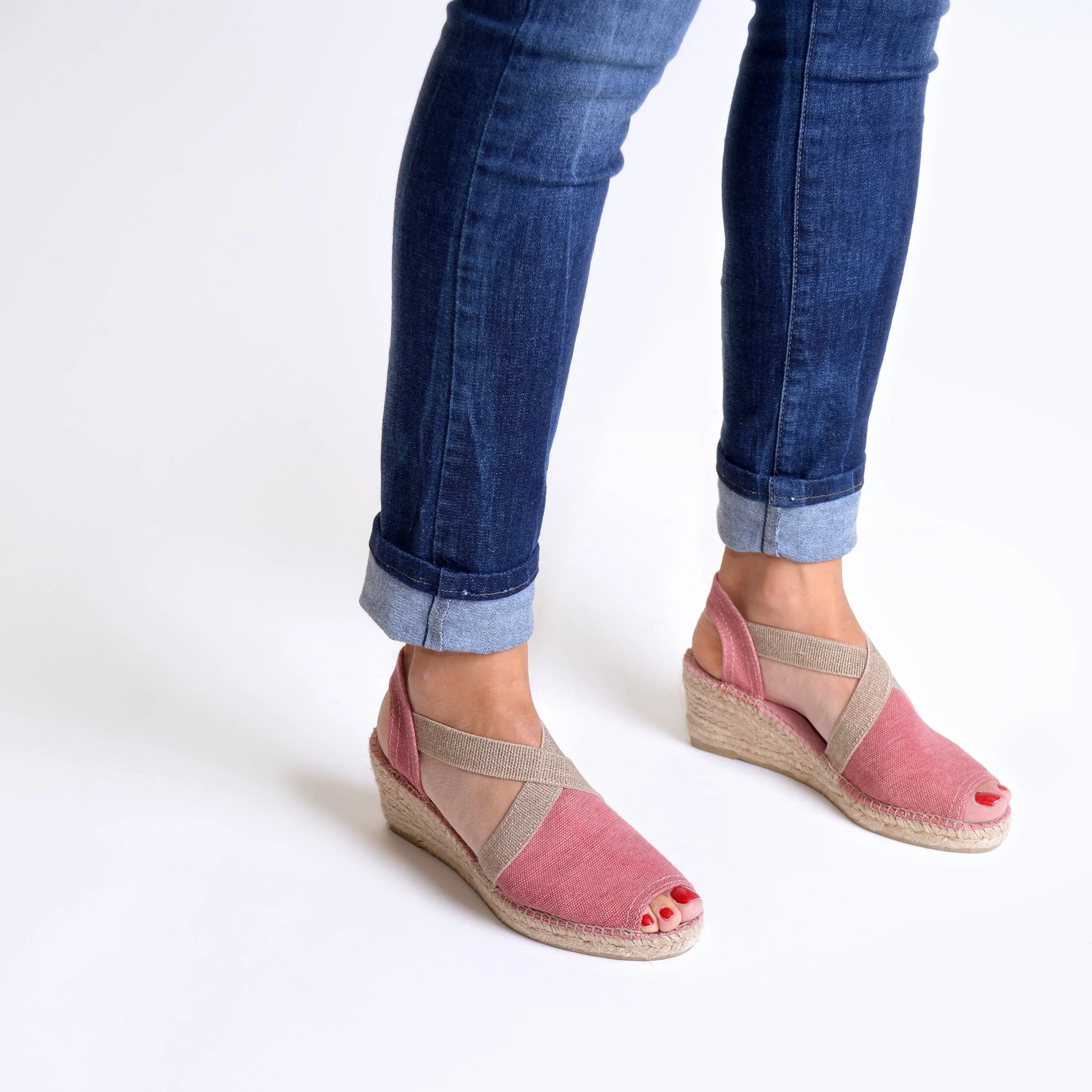 Plain Canvas Wedge Espadrille for Women - Breda-V