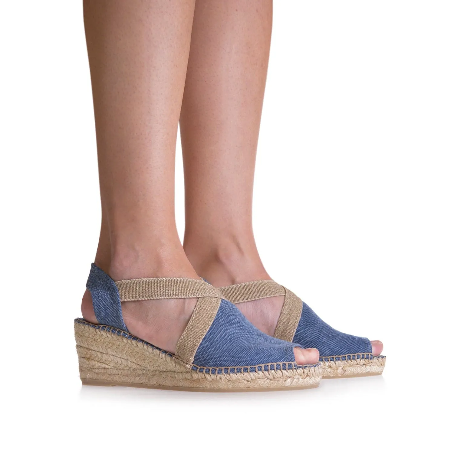 Plain Canvas Wedge Espadrille for Women - Breda-V