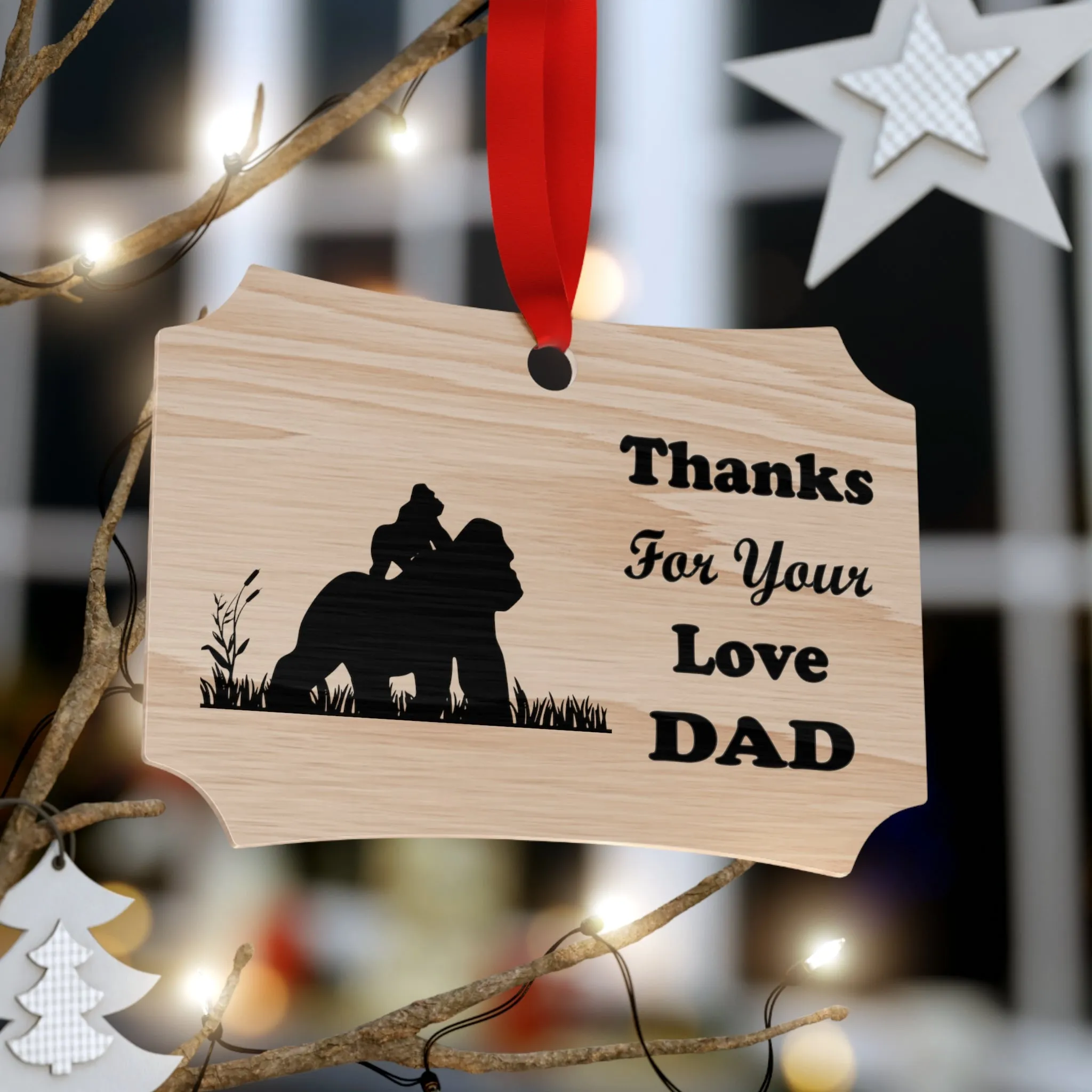 Plywood Ornaments Thanks For Your Love Dad - Gorilla, Car Charm