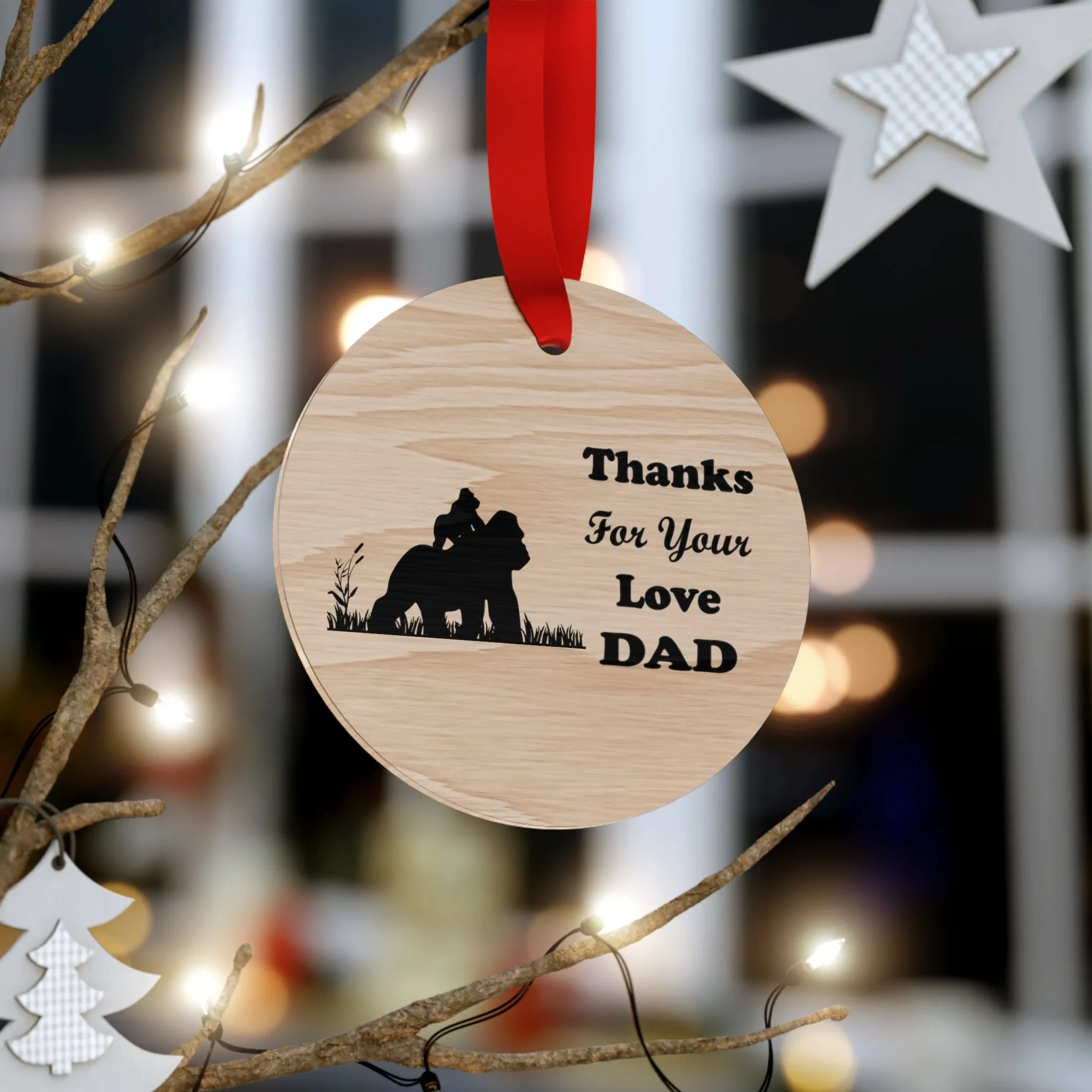 Plywood Ornaments Thanks For Your Love Dad - Gorilla, Car Charm