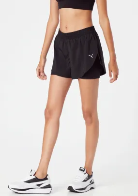 Puma Womens 2 in 1 Woven Running Shorts <BR> 521072 01