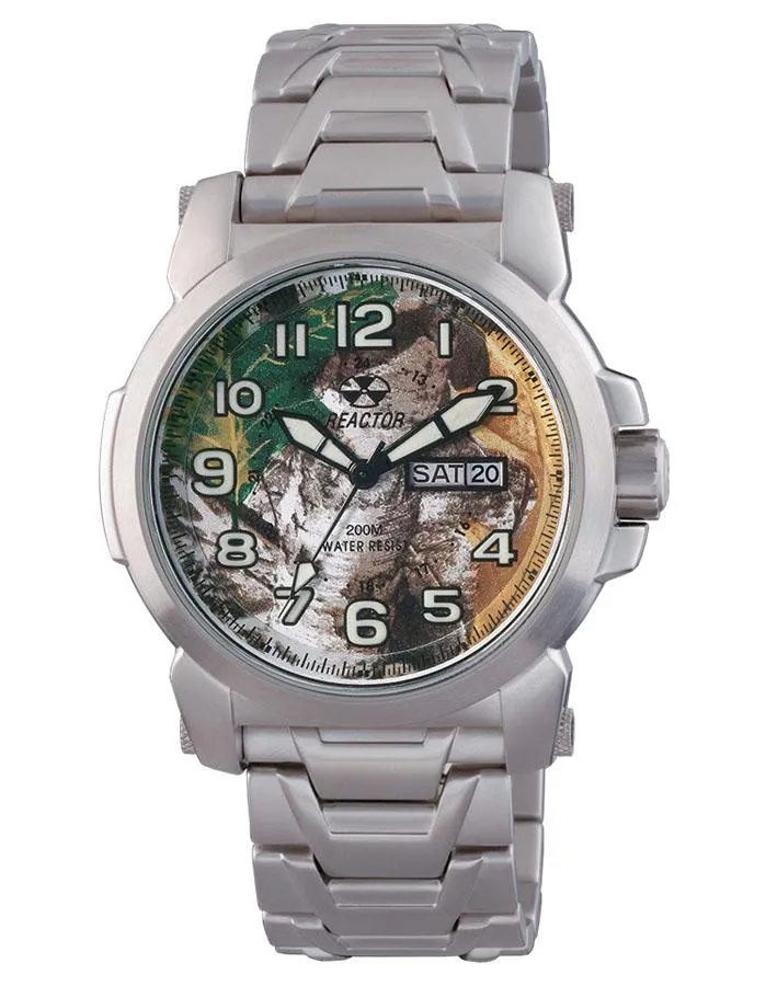 Reactor Mens Atom Watch - Stainless Steel - Real Tree Camo - Day/Date - 200M