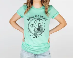 Read All Night Moon Bella Canvas Tees