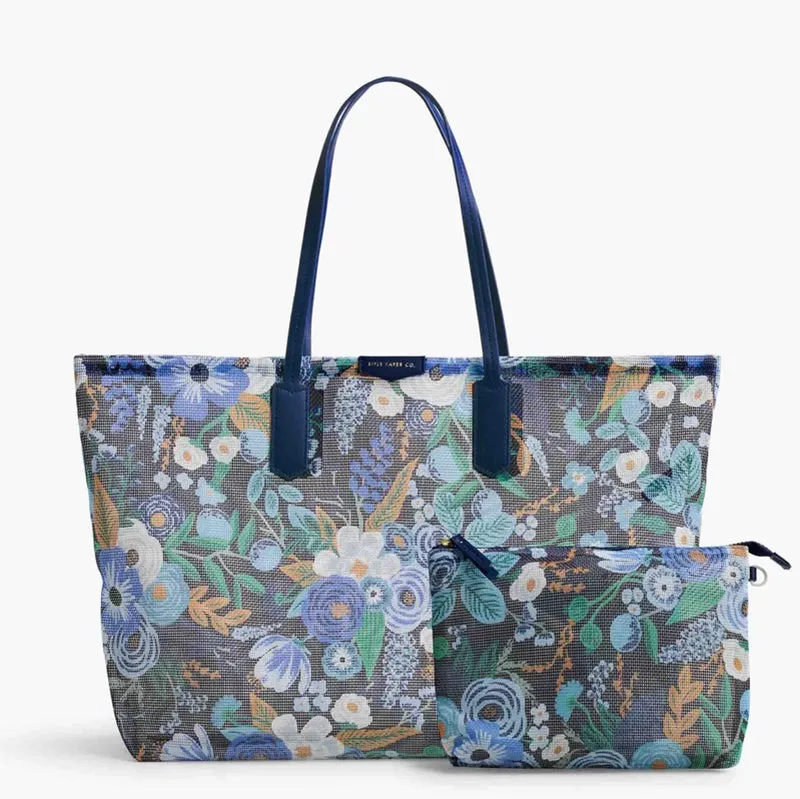 RIFLE PAPER CO. | Garden Party Blue Mesh Tote