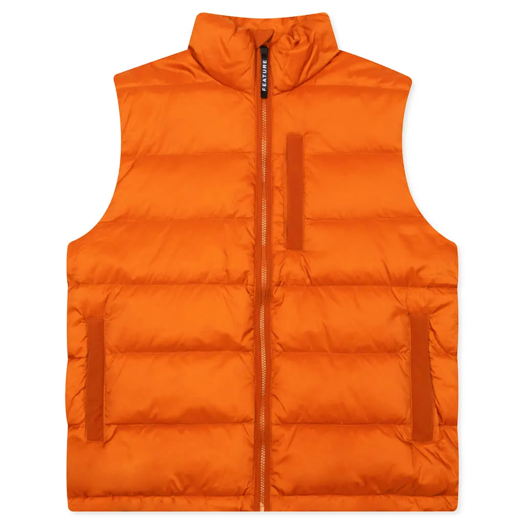 Sherman Convertible Puffer Vest - Burnt Orange