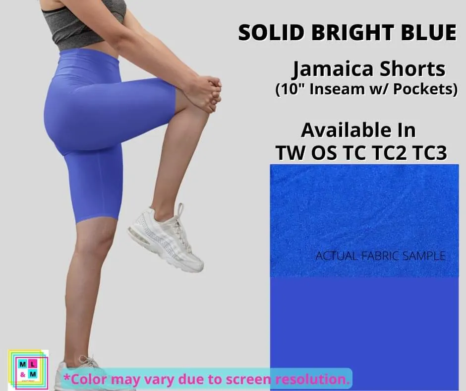 Solid Bright Blue 10 Jamaica Shorts