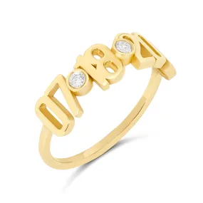 Solid with Diamond Bezels Date Ring