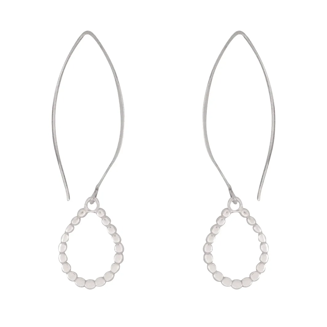 Sun Disc Hoop Earrings - Long