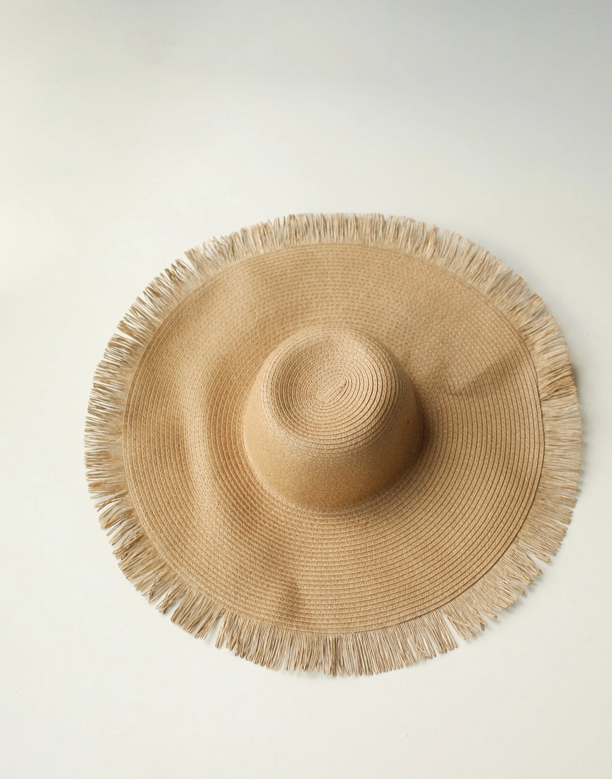 Tamara Wide Brim Straw Hat (Caramel)