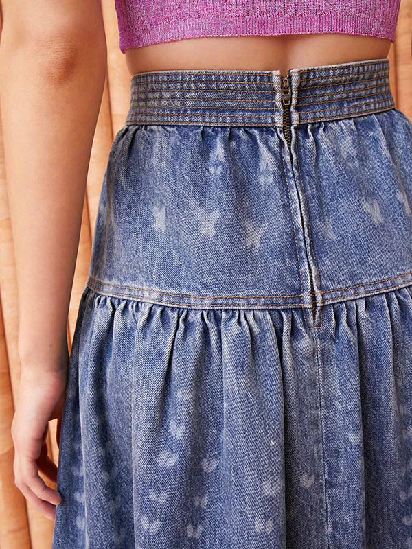 The Astrid Skirt in Etched Arashi Wash