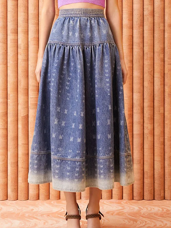 The Astrid Skirt in Etched Arashi Wash