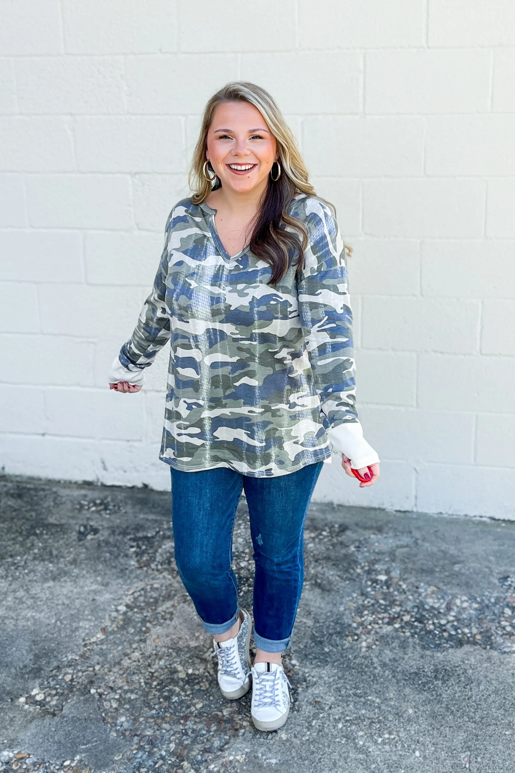 Time Marches On Camo Top