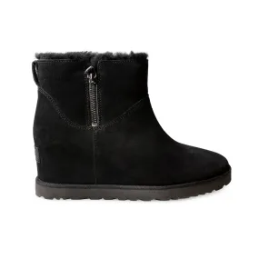 UGG Classic Femme Zip Mini Black Boots - Women's