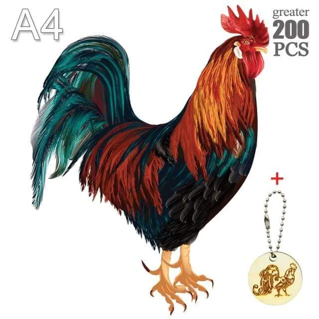 Unique Cock Wooden Animals Puzzle For Adults Kids Puzzles Toys DIY Educational Games Christmas Gifts With Original Box Collect