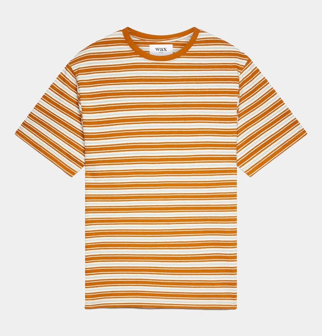 Wax London Dean T-Shirt in Orange Trail Stripe