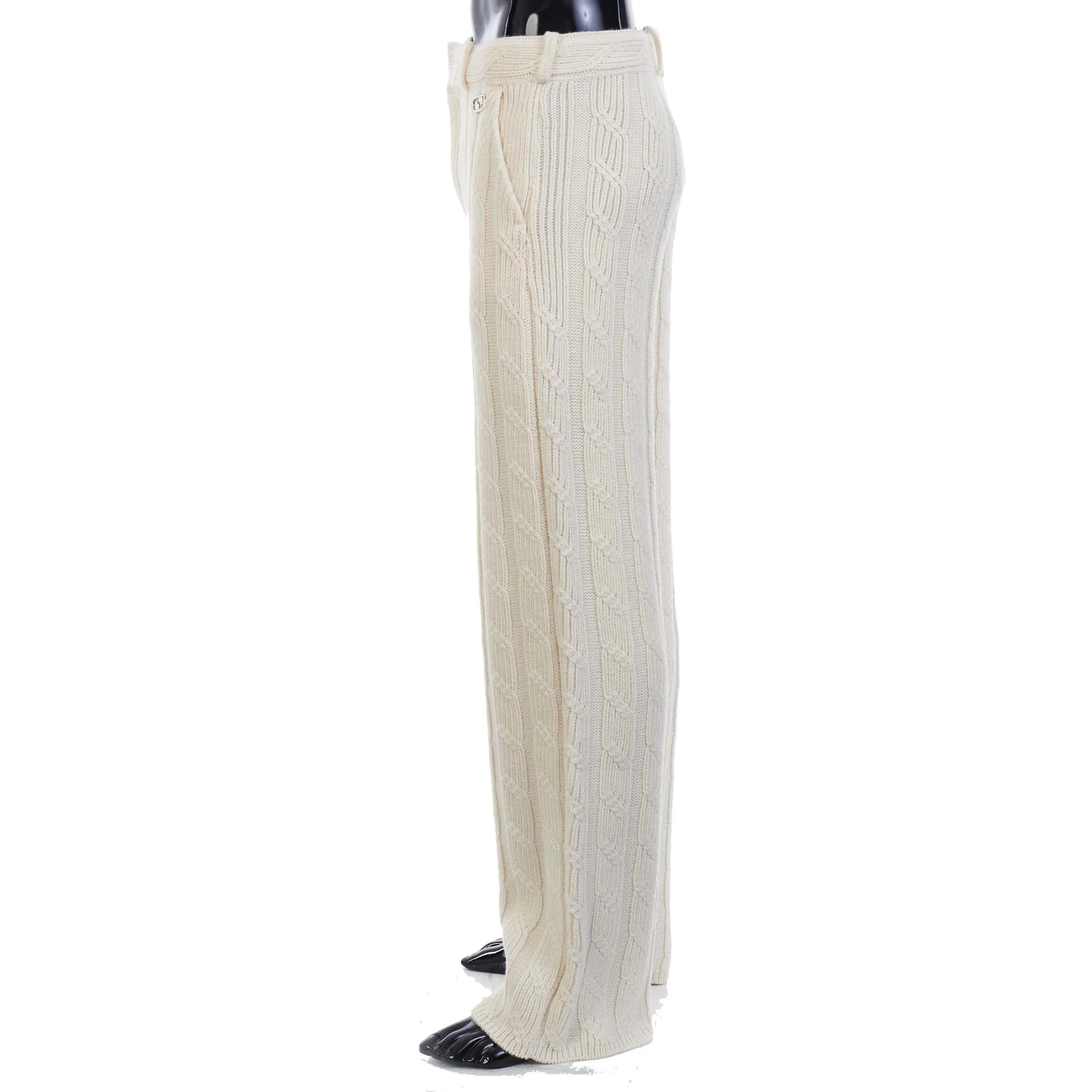 White Wool Trousers