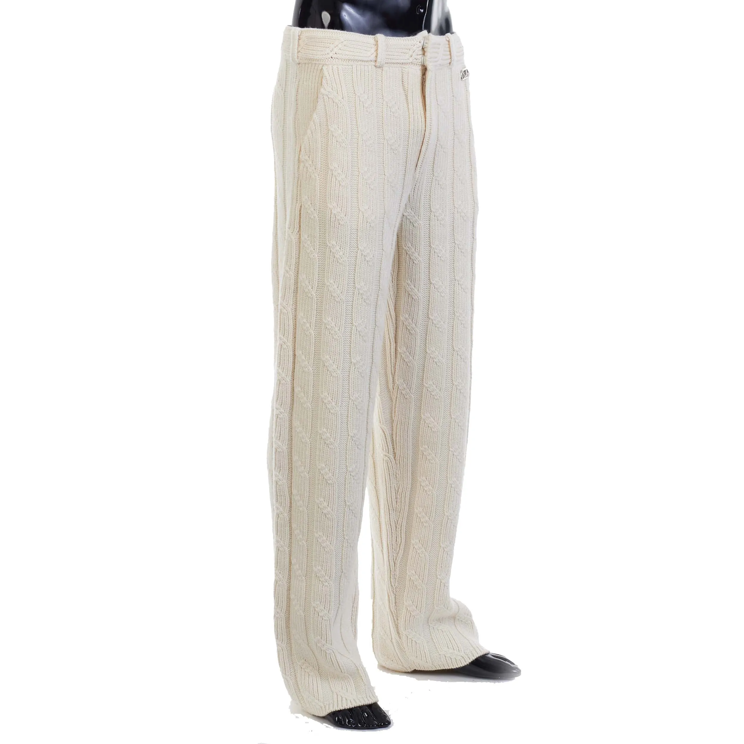 White Wool Trousers