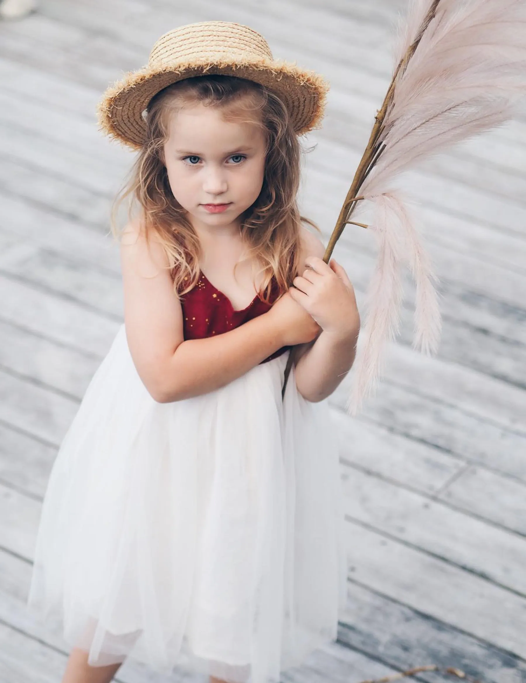 Willa Linen Tutu Dress - Golden Stars