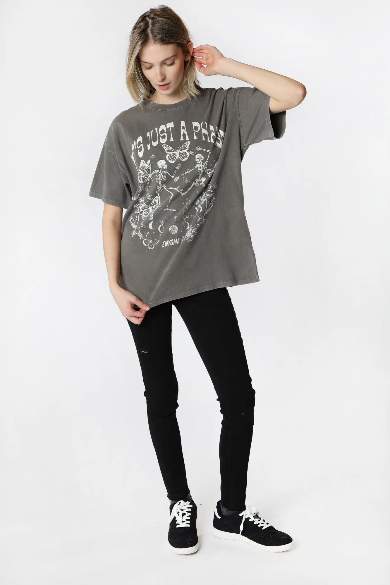 Womens Enygma Just a Phase Oversized T-Shirt