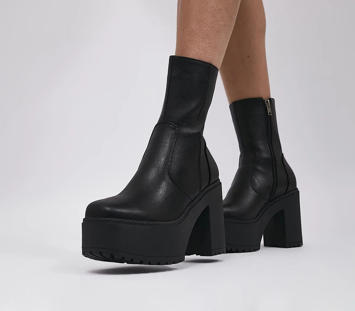 Womens Lamoda Platform Ankle Boots Black