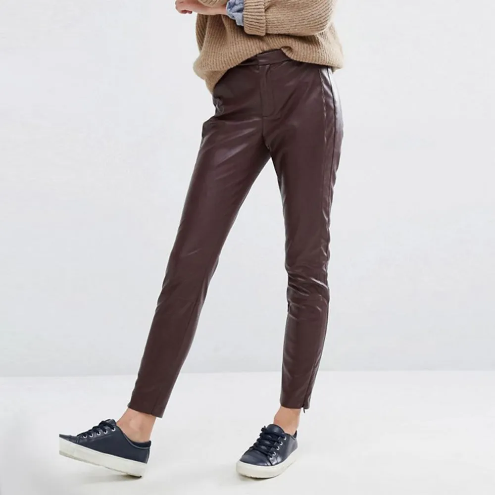 Women's Leather Trousers - Leah