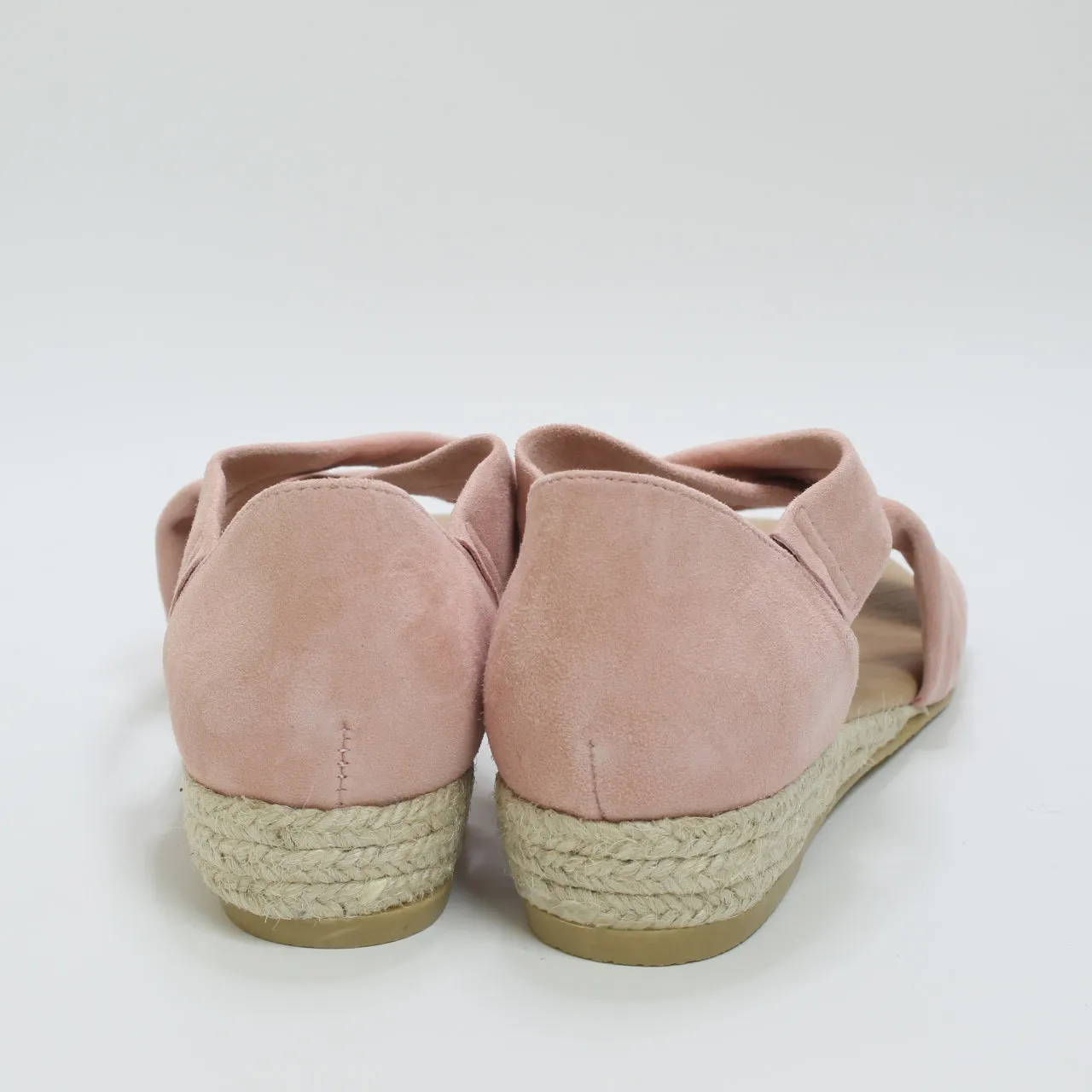 Womens Office Hallie Cross Strap Espradrille Pink Suede